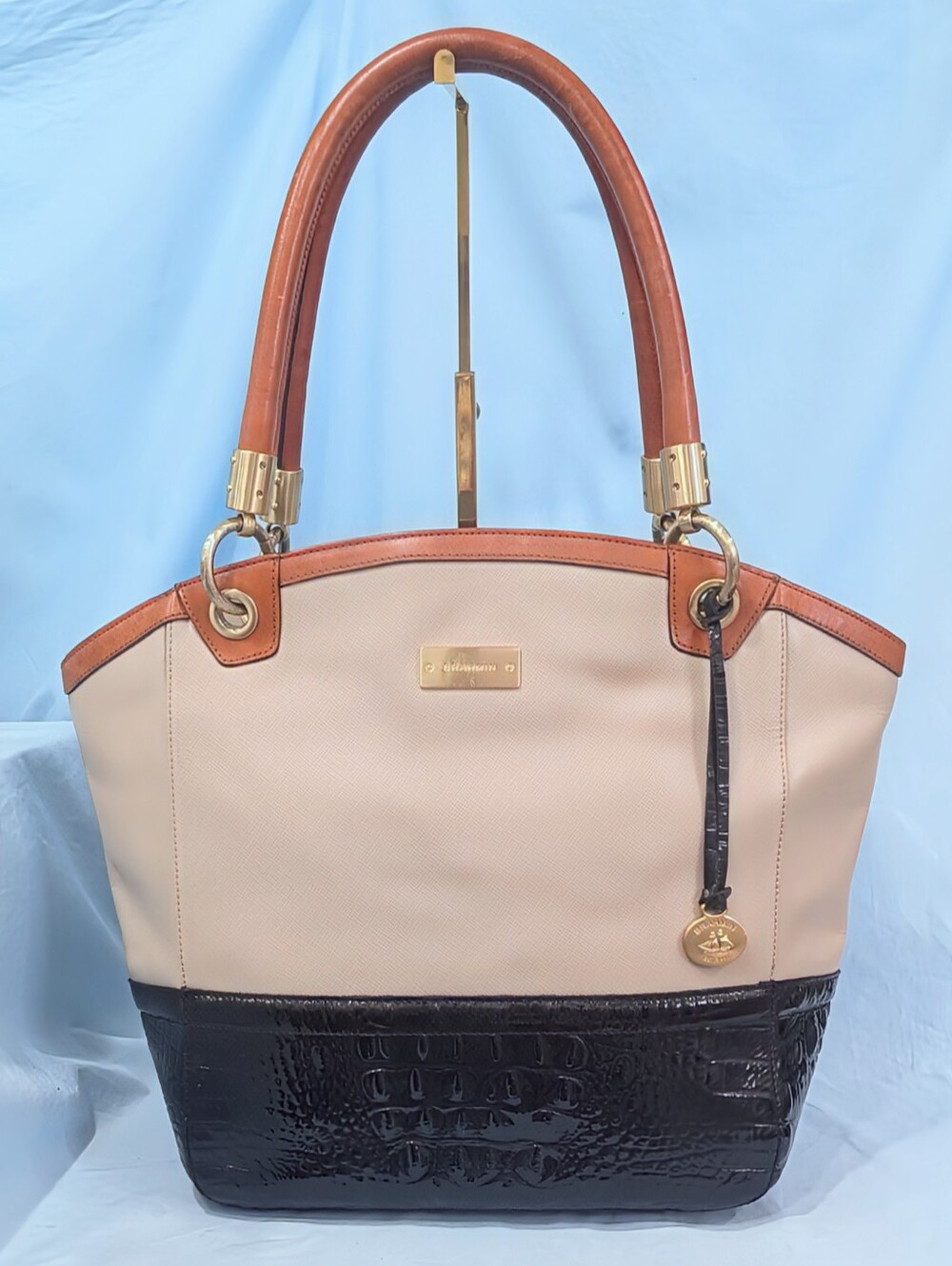 Brahmin Libby in Glossy Black Color Block